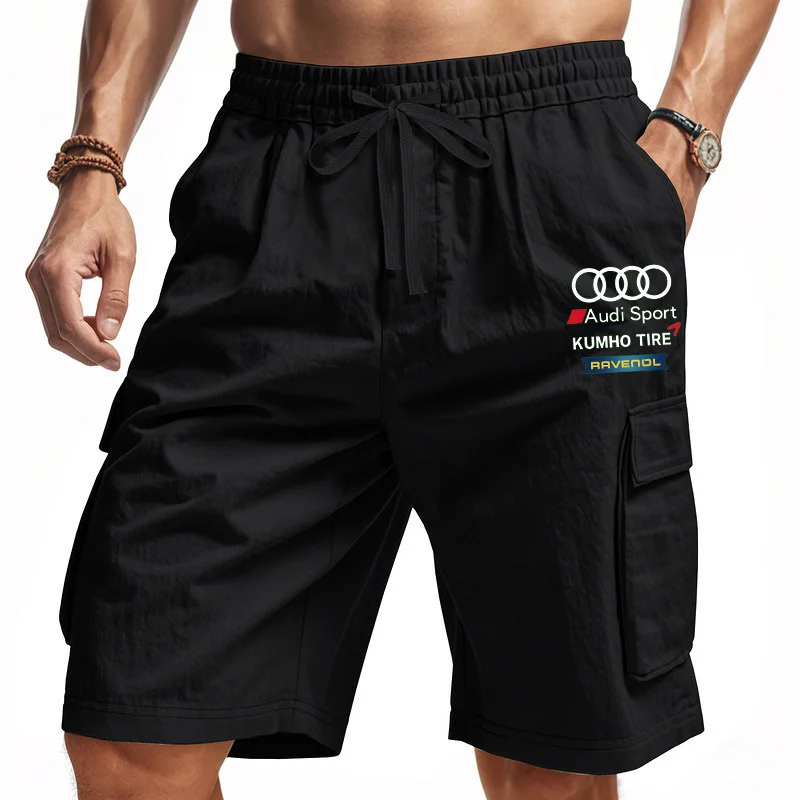 New loose men's shorts with Audi logo in oversized design, multiple pockets, suitable for daily casual swimwear - breathable pur
New loose men's shorts with Audi logo in oversized design, multiple pockets, suitable for daily casual swimwear - breathable pur