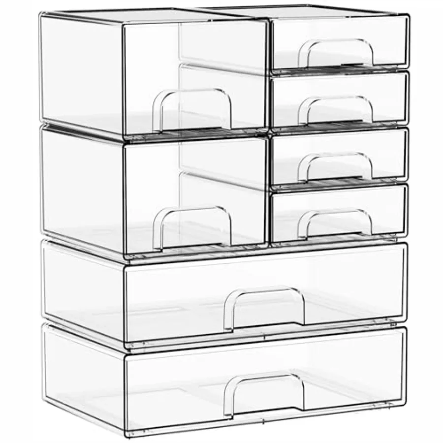 Clear Stackable Storage Drawers, Acrylic Drawer Organizer for Medicine, Palettes, Hair Accessories and Makeup Organizer, Plasti
Clear Stackable Storage Drawers, Acrylic Drawer Organizer for Medicine, Palettes, Hair Accessories and Makeup Organizer, Plasti