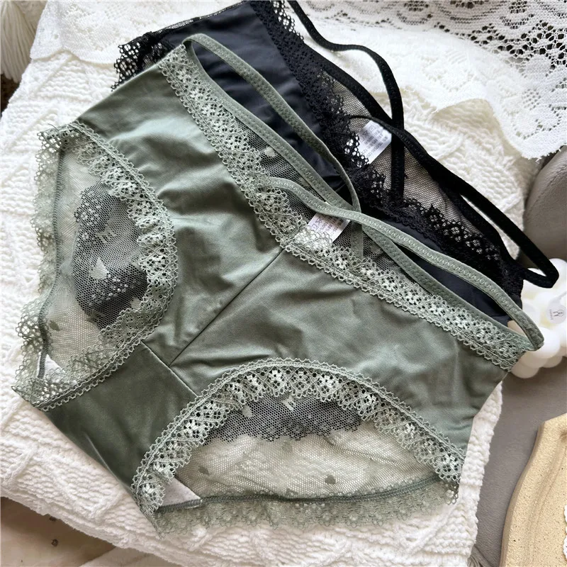 European Style Panty Women's Underwear Sexy Lace Panties Girls' Ice Silk Comfort Briefs Low Waisted Seamless Underpants Lingerie
European Style Panty Women's Underwear Sexy Lace Panties Girls' Ice Silk Comfort Briefs Low Waisted Seamless Underpants Lingerie