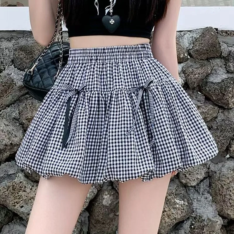 Korean Plaid Knot High Waist Cake Skirt Women's Small Size Slimming Versatile A-Line Skirt Summer 2026
Korean Plaid Knot High Waist Cake Skirt Women's Small Size Slimming Versatile A-Line Skirt Summer 2026