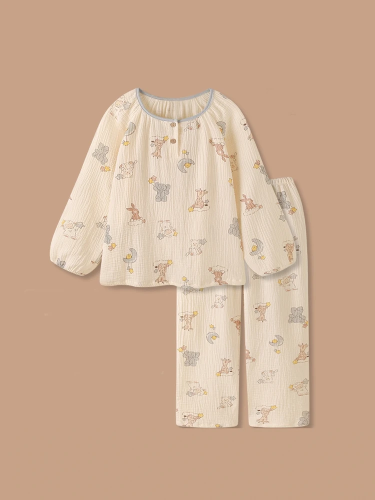 Extra Fluffy Pure Cotton Muslin Spwear Long Sve Loose Home Clothes for Women Spring Autumn New Sle Small Animal Pattern
Extra Fluffy Pure Cotton Muslin Spwear Long Sve Loose Home Clothes for Women Spring Autumn New Sle Small Animal Pattern