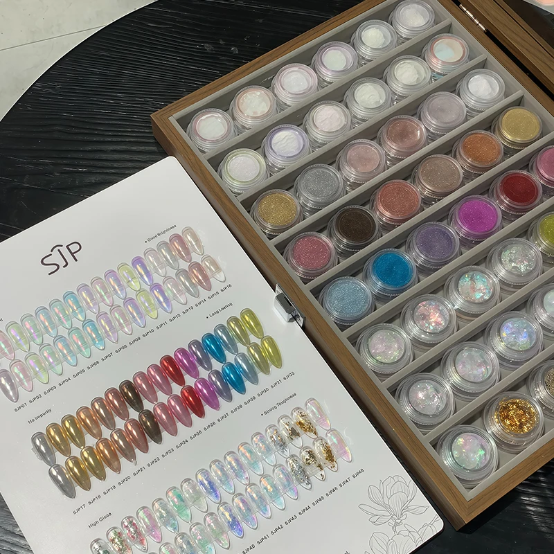48-color high-end luxury aurora nail polish set comes with a storage box and a color chart for displaying nail art. It showcases
48-color high-end luxury aurora nail polish set comes with a storage box and a color chart for displaying nail art. It showcases