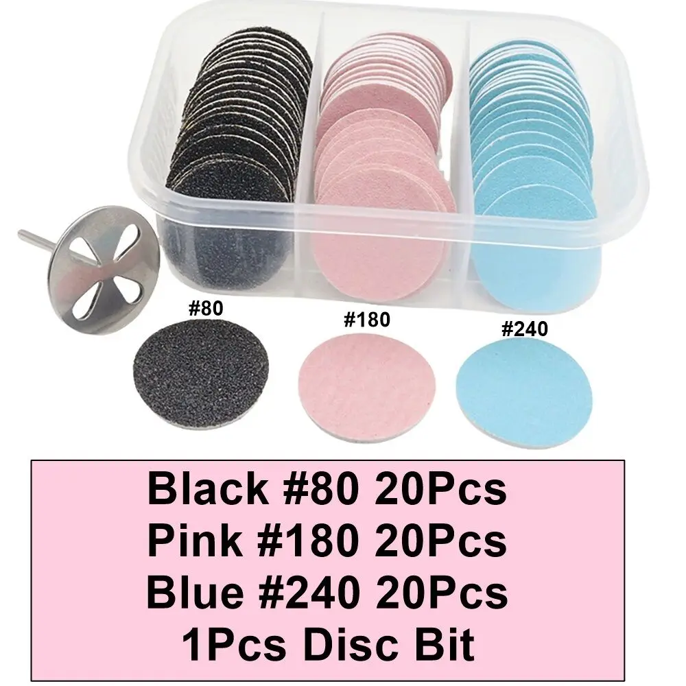 60Pcs Sanding Paper Discs with Metal Nail Drill Bit, Replacement Self-Adhesive Sandpaper Discs Disc Pads 25mm for Electric Foot
60Pcs Sanding Paper Discs with Metal Nail Drill Bit, Replacement Self-Adhesive Sandpaper Discs Disc Pads 25mm for Electric Foot