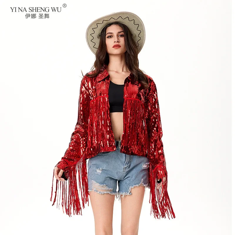 Jazz Dance Performance Outfit Sequin Fringe Jacket Sports Jacket Women's Bar Nightclub Stage Casual Sequin Fringe Jacket
Jazz Dance Performance Outfit Sequin Fringe Jacket Sports Jacket Women's Bar Nightclub Stage Casual Sequin Fringe Jacket