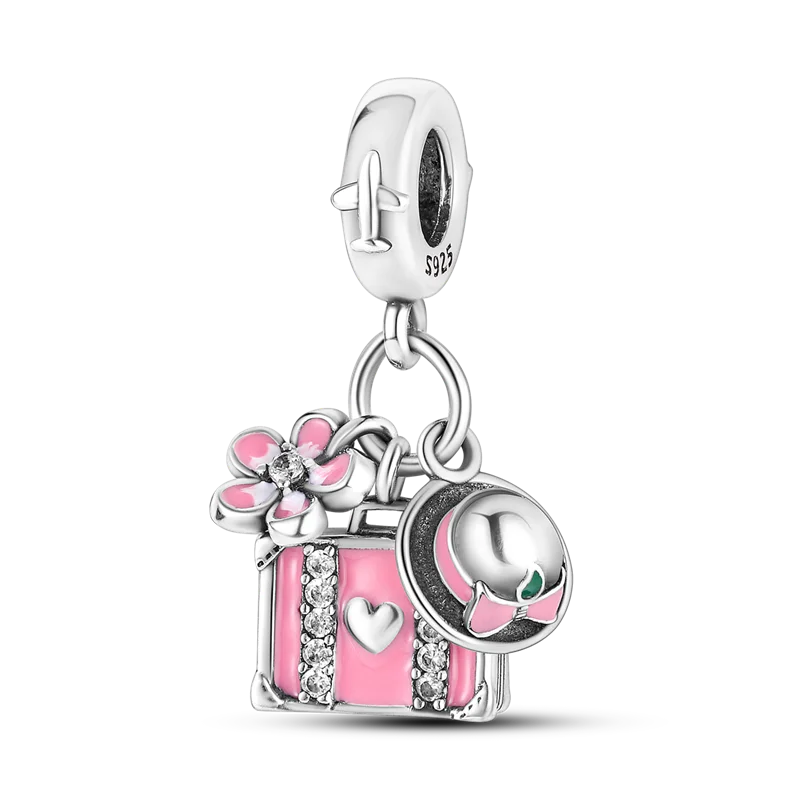 925 Sterling Silver Car Key Charms Bead Luggage Straw Hat Flower Pendants Fit Original Bracelet DIY Jewelry Gift
925 Sterling Silver Car Key Charms Bead Luggage Straw Hat Flower Pendants Fit Original Bracelet DIY Jewelry Gift