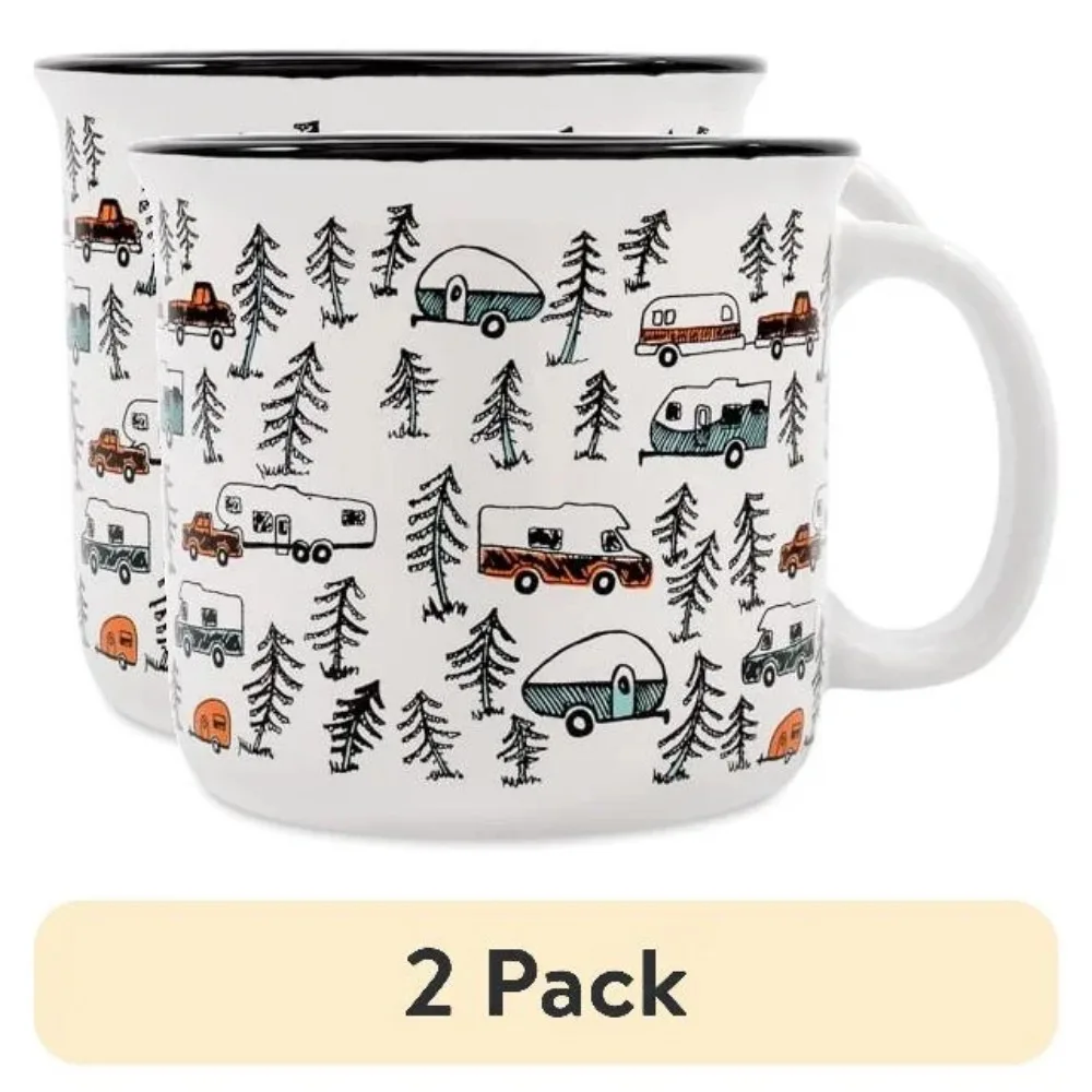 (2 pack) Mug Set - Multicolor, Ceramic, 14-ounces, 4-Pack (53357) Ideal for campers Each mug features a camping pattern
(2 pack) Mug Set - Multicolor, Ceramic, 14-ounces, 4-Pack (53357) Ideal for campers Each mug features a camping pattern