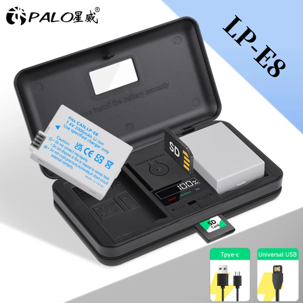 PALO LP-E8 LP E8 Battery + Multifunction Box Charger For Canon EOS Rebel T3i T2i T4i T5i 600D 550D 650D 700D Kiss X5 X4 X6 X7
PALO LP-E8 LP E8 Battery + Multifunction Box Charger For Canon EOS Rebel T3i T2i T4i T5i 600D 550D 650D 700D Kiss X5 X4 X6 X7