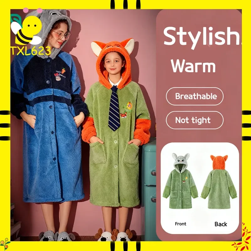 Зимний теплый пижамный комплект Disney Zootopia Nick-Judy с героями мультфильмов, одинаковая одежда для сна для родителей и детей, мягкая повседневная домашняя одежда
Зимний теплый пижамный комплект Disney Zootopia Nick-Judy с героями мультфильмов, одинаковая одежда для сна для родителей и детей, мягкая повседневная домашняя одежда