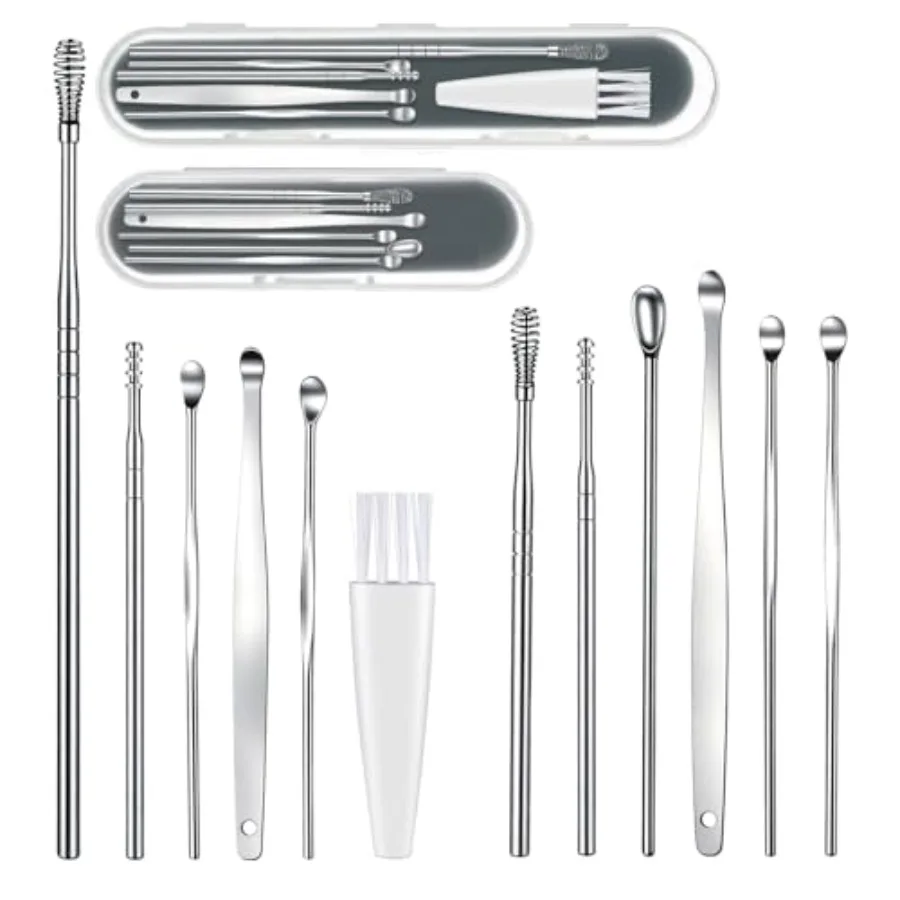 12 Pcs/2 Sets Ear Pick Earwax Removal Kit, Stainless Steel Ear Cleaning Tool Cleaner Curette Ears Wax Removal Kit Ears Scraper
12 Pcs/2 Sets Ear Pick Earwax Removal Kit, Stainless Steel Ear Cleaning Tool Cleaner Curette Ears Wax Removal Kit Ears Scraper