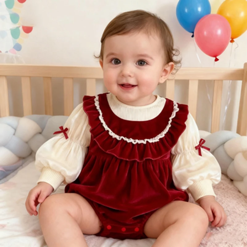 Рождественский осенний боди для новорожденных девочек 0-3 лет, комбинезон для младенцев с пышными рукавами и бантом, цельный модный комбинезон для малышей
Рождественский осенний боди для новорожденных девочек 0-3 лет, комбинезон для младенцев с пышными рукавами и бантом, цельный модный комбинезон для малышей