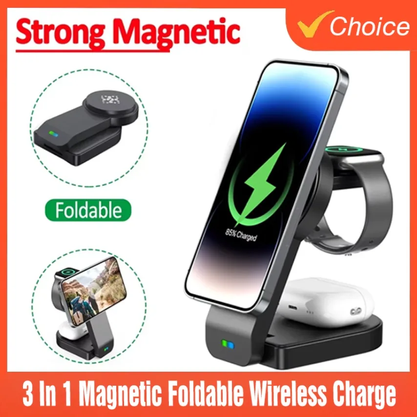 3 In 1 Magnetic Wireless Charger Stand Pad Foldable Fast Charging Station Dock For iPhone 16 15 14 13 Pro Max IWatch 8 7 Airpods
3 In 1 Magnetic Wireless Charger Stand Pad Foldable Fast Charging Station Dock For iPhone 16 15 14 13 Pro Max IWatch 8 7 Airpods