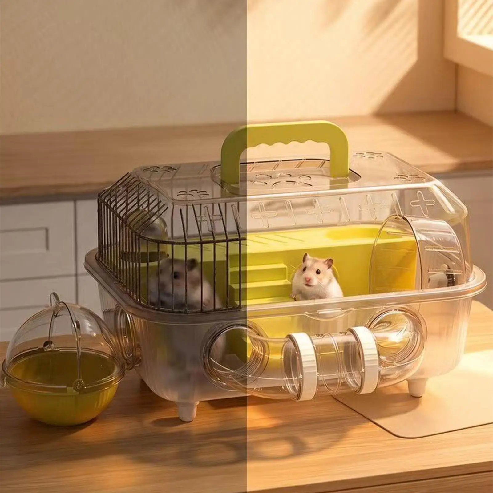 Gerbil Cage 2-Layer Clear Detachable Assembled Nest With Tunnel And Silent Wheel 37x25x22cm Hamster Habitat For Exercise Bedding
Gerbil Cage 2-Layer Clear Detachable Assembled Nest With Tunnel And Silent Wheel 37x25x22cm Hamster Habitat For Exercise Bedding