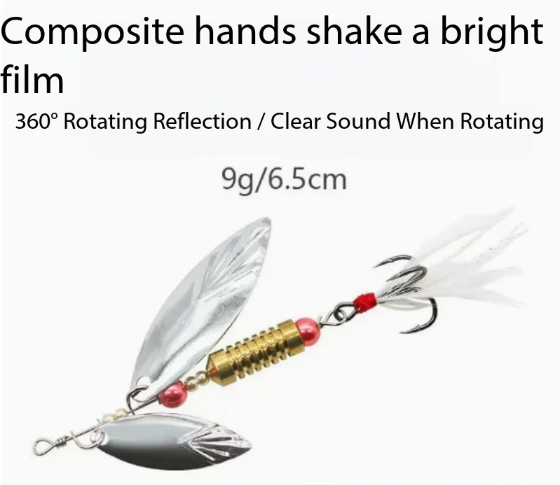 Composite Spinner Bait Lure No Sinker Needed Freshwater Saltwater All Round Bait for Minnow Topmouth Culter Fishing Tackle
Composite Spinner Bait Lure No Sinker Needed Freshwater Saltwater All Round Bait for Minnow Topmouth Culter Fishing Tackle