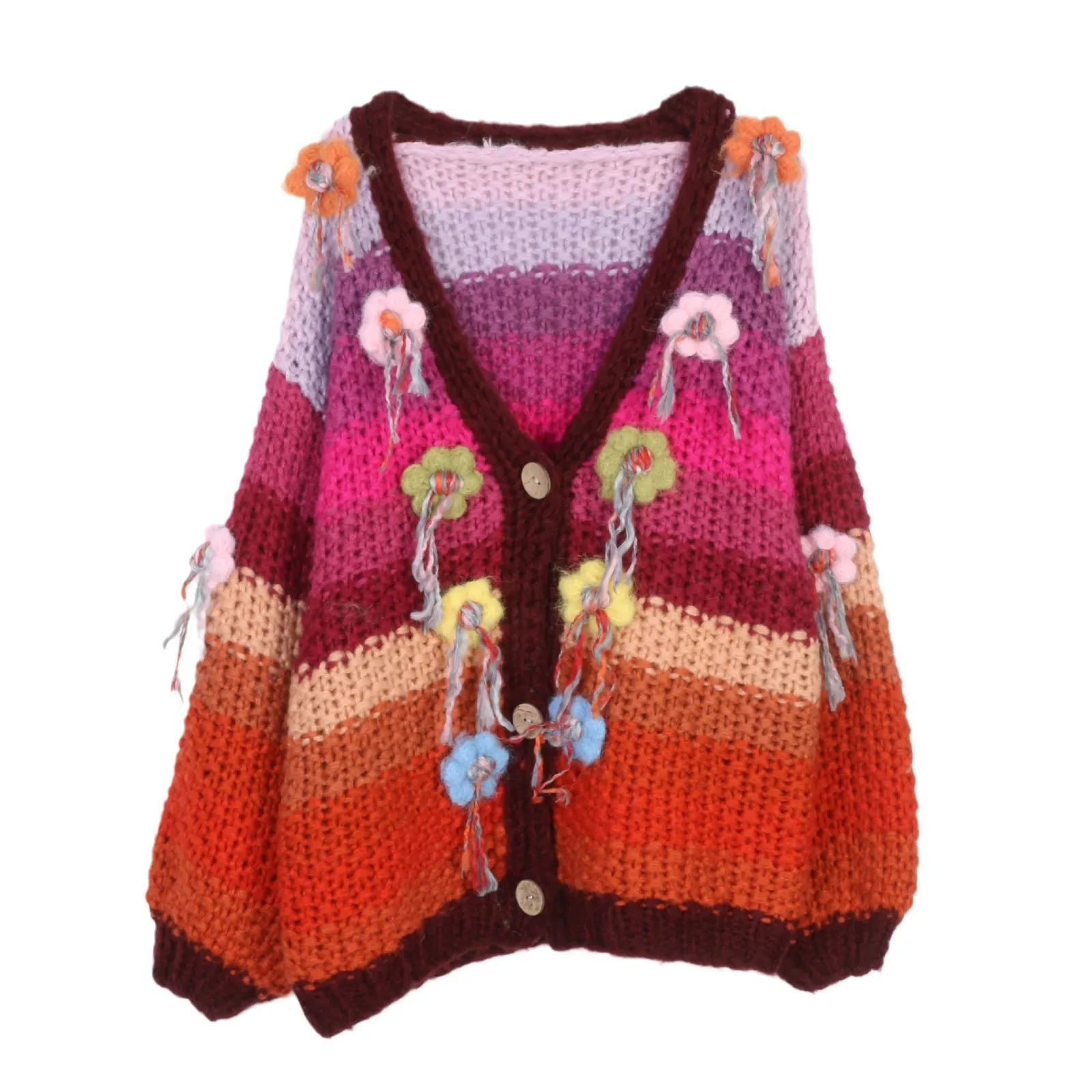 Knitted cardigan jacket women Retro 2025 autumn/winter casual loose lazy styleHand hooked flower thick basic Simple
Knitted cardigan jacket women Retro 2025 autumn/winter casual loose lazy styleHand hooked flower thick basic Simple