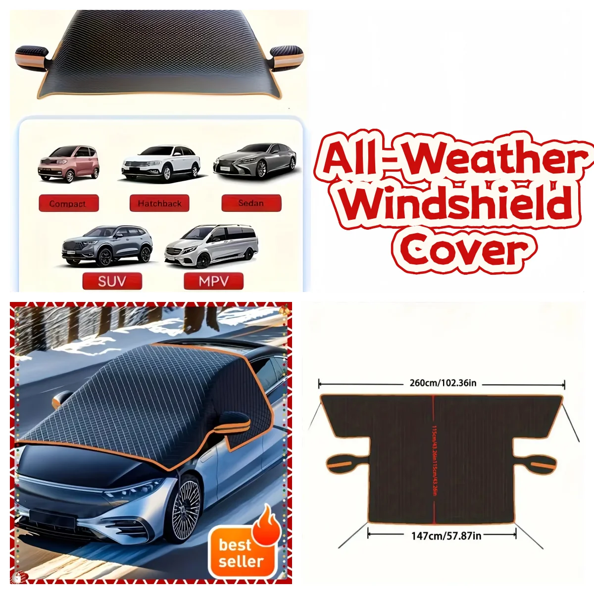 Magnetic Car Windshield Snow Cover Heavy Duty Oxford Cloth Sun Shade UV Protection Guard Universal Fit For Cars SUV Trucks
Magnetic Car Windshield Snow Cover Heavy Duty Oxford Cloth Sun Shade UV Protection Guard Universal Fit For Cars SUV Trucks