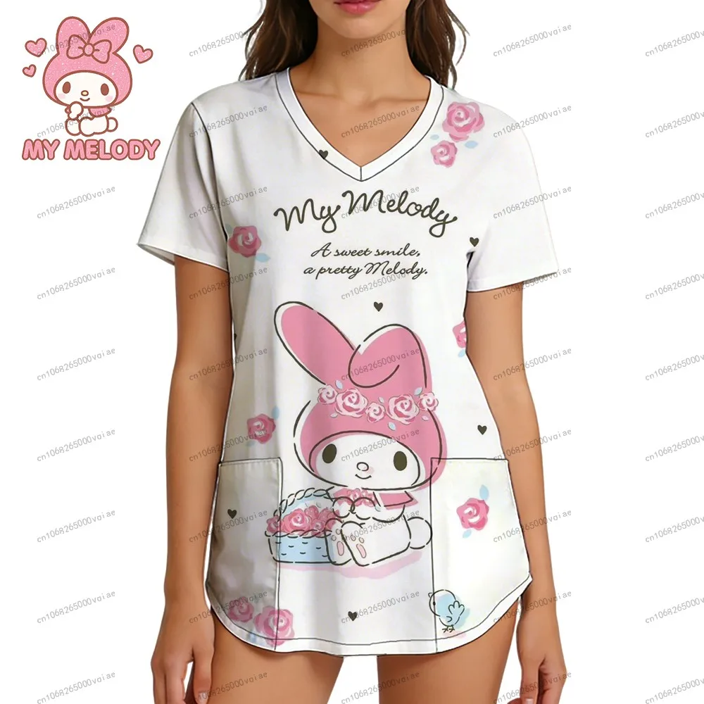 Sanrio Shirts V Neck T-shirt Leisure My Melody Nurse Uniform Women's T-shirt Kawaii Fashion Streetwear S-2XL Trend Top 3D Print
Sanrio Shirts V Neck T-shirt Leisure My Melody Nurse Uniform Women's T-shirt Kawaii Fashion Streetwear S-2XL Trend Top 3D Print