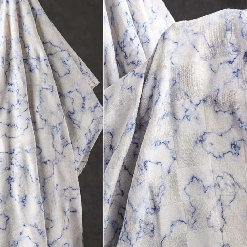 Blue Glacier cotton and linen tie-dyed printed fabric silk ramie half skirt clothing designer fabric
Blue Glacier cotton and linen tie-dyed printed fabric silk ramie half skirt clothing designer fabric