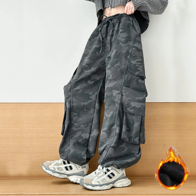 Флисовые камуфляжные брюки-карго для девочек-подростков, зимние теплые уличные походные широкие брюки для бега, повседневные брюки для детей, модная крутая уличная одежда
Флисовые камуфляжные брюки-карго для девочек-подростков, зимние теплые уличные походные широкие брюки для бега, повседневные брюки для детей, модная крутая уличная одежда