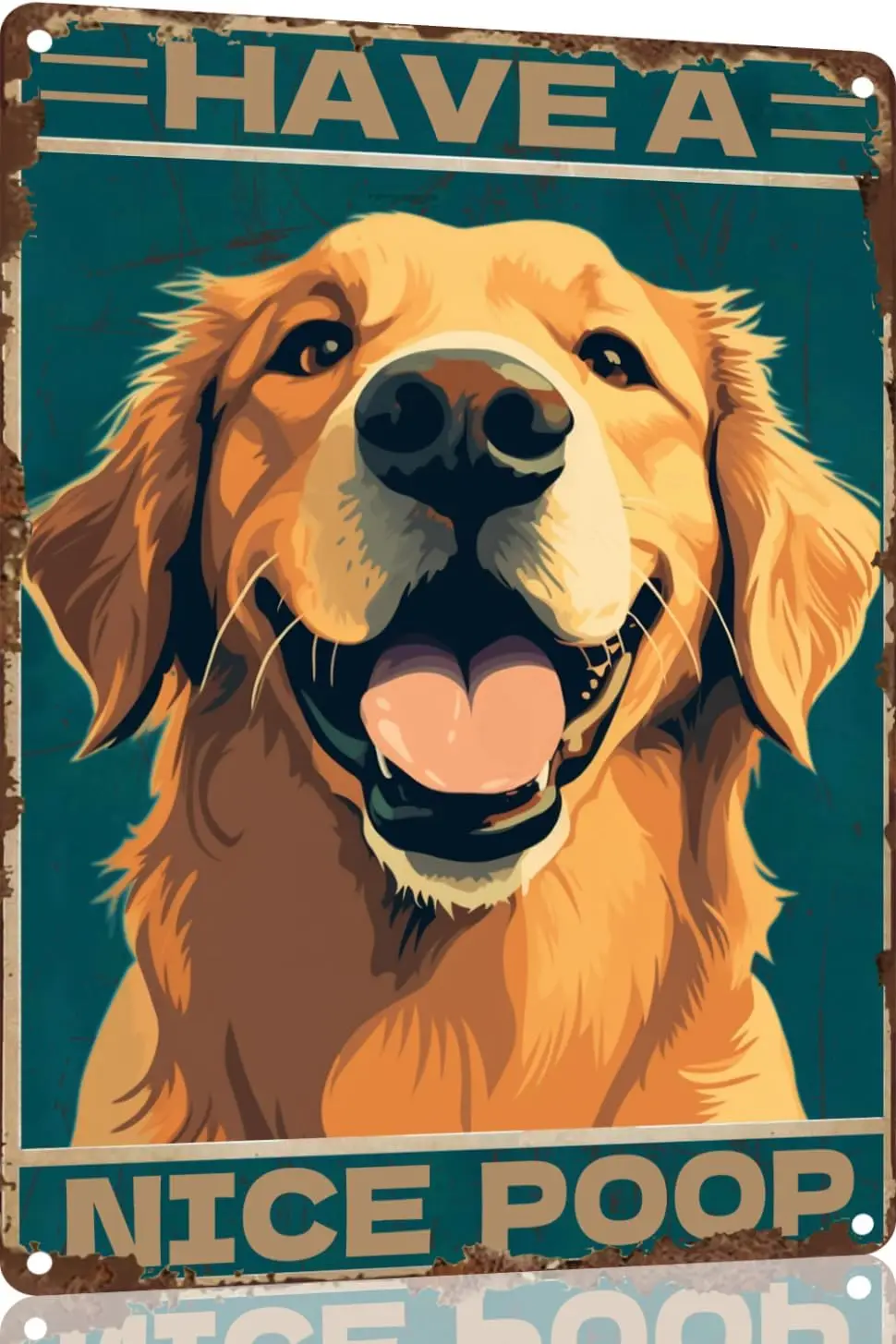 Golden Retriever Have a Nice Poop Bathroom Funny Novelty Metal Sign Retro Wall Decor for Home Gate Garden Bars Restaurants Ca
Golden Retriever Have a Nice Poop Bathroom Funny Novelty Metal Sign Retro Wall Decor for Home Gate Garden Bars Restaurants Ca