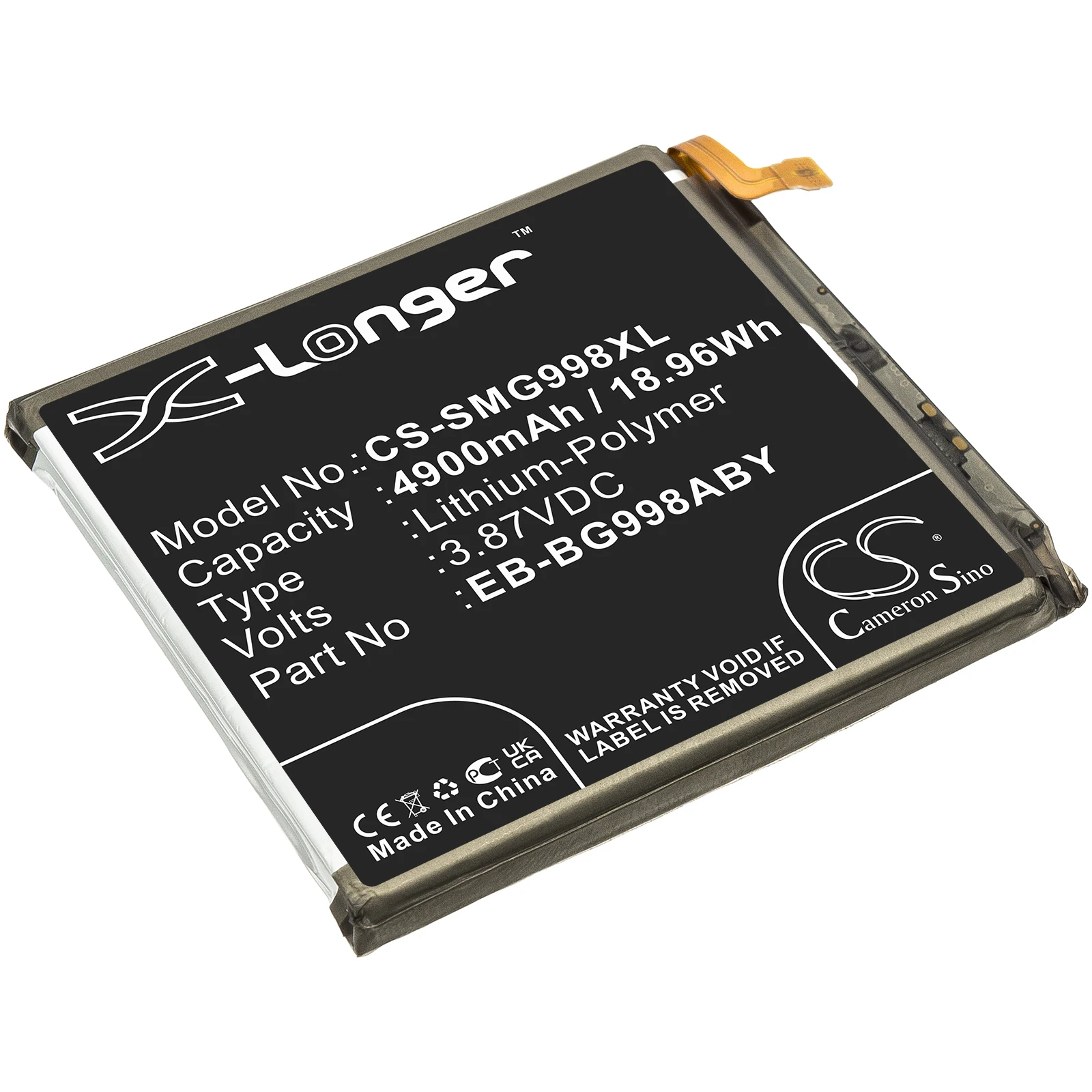 Battery EB-BG998ABY for Samsung Galaxy S21 Ultra SM-G998N G9980 G998D SC-52B SGH-N748 G998W G998V G998U G998A 3.87V 4900mAh
Battery EB-BG998ABY for Samsung Galaxy S21 Ultra SM-G998N G9980 G998D SC-52B SGH-N748 G998W G998V G998U G998A 3.87V 4900mAh