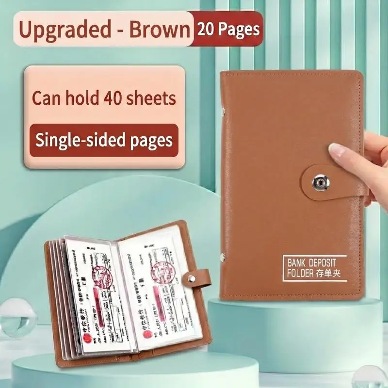 20-Page Bank Fixed Deposit Certificate Holder Portable Single-Sided Page Bill Document Organizer Collection Album
20-Page Bank Fixed Deposit Certificate Holder Portable Single-Sided Page Bill Document Organizer Collection Album