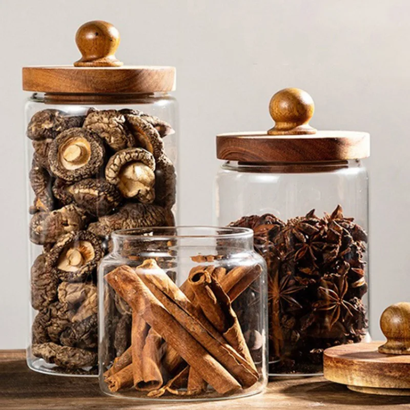 YFY glass food storage tank with wooden lid sealed container for moisture-proof storage of coffee beans, nuts and candies
YFY glass food storage tank with wooden lid sealed container for moisture-proof storage of coffee beans, nuts and candies