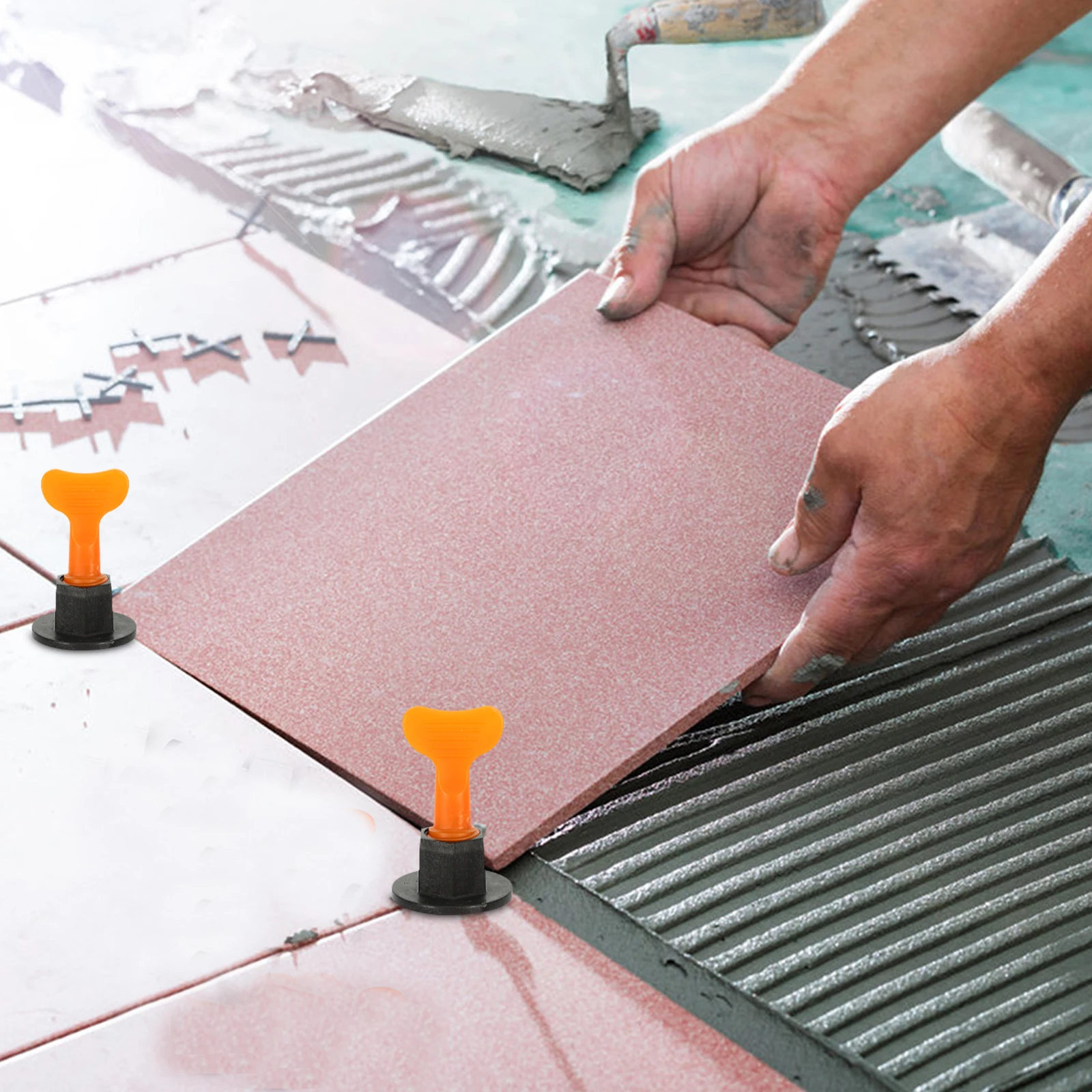 50 set Reusable Plastic Tile Leveler Laying Spacer System for Floor Tiles Setting Tools Screw Adjustment Easy Installation Wear
50 set Reusable Plastic Tile Leveler Laying Spacer System for Floor Tiles Setting Tools Screw Adjustment Easy Installation Wear