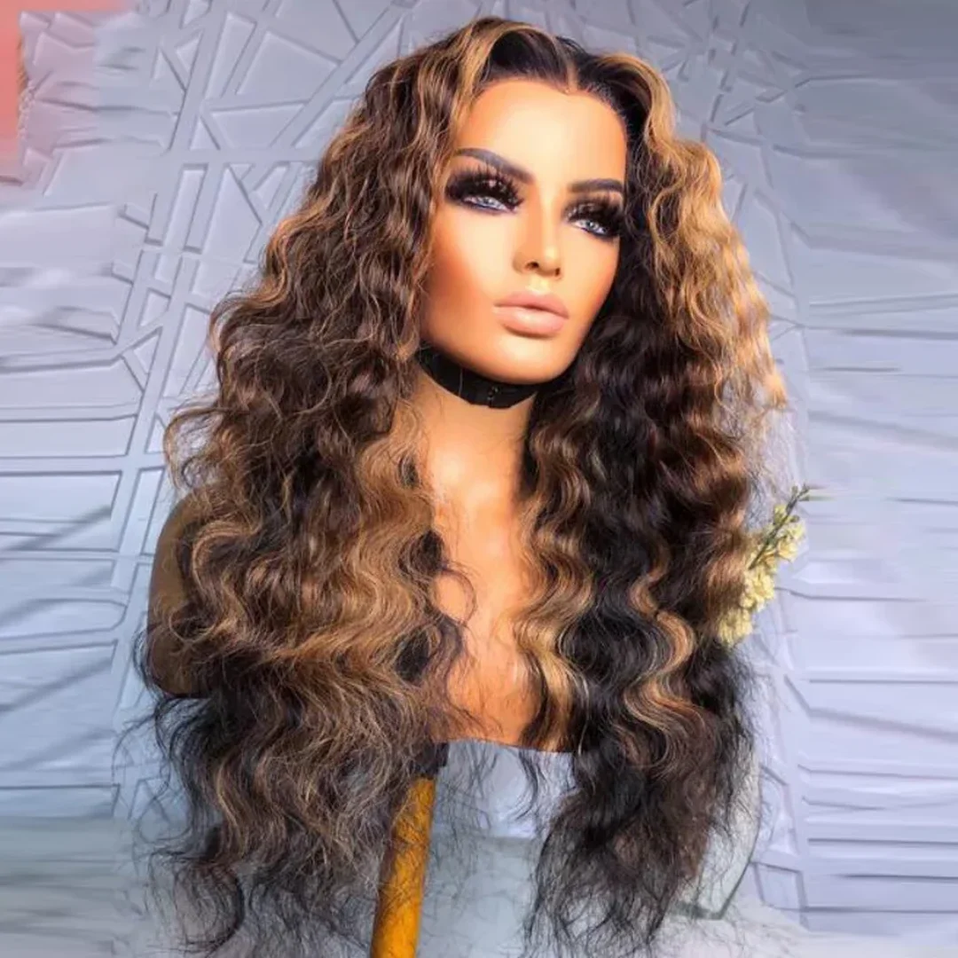26Inch Highlight Blonde 180Density Glueless Synthetic Kinky Curly Long 13*4*1 Lace Front Wig For Women Babyhair PrePlucked Daily
26Inch Highlight Blonde 180Density Glueless Synthetic Kinky Curly Long 13*4*1 Lace Front Wig For Women Babyhair PrePlucked Daily