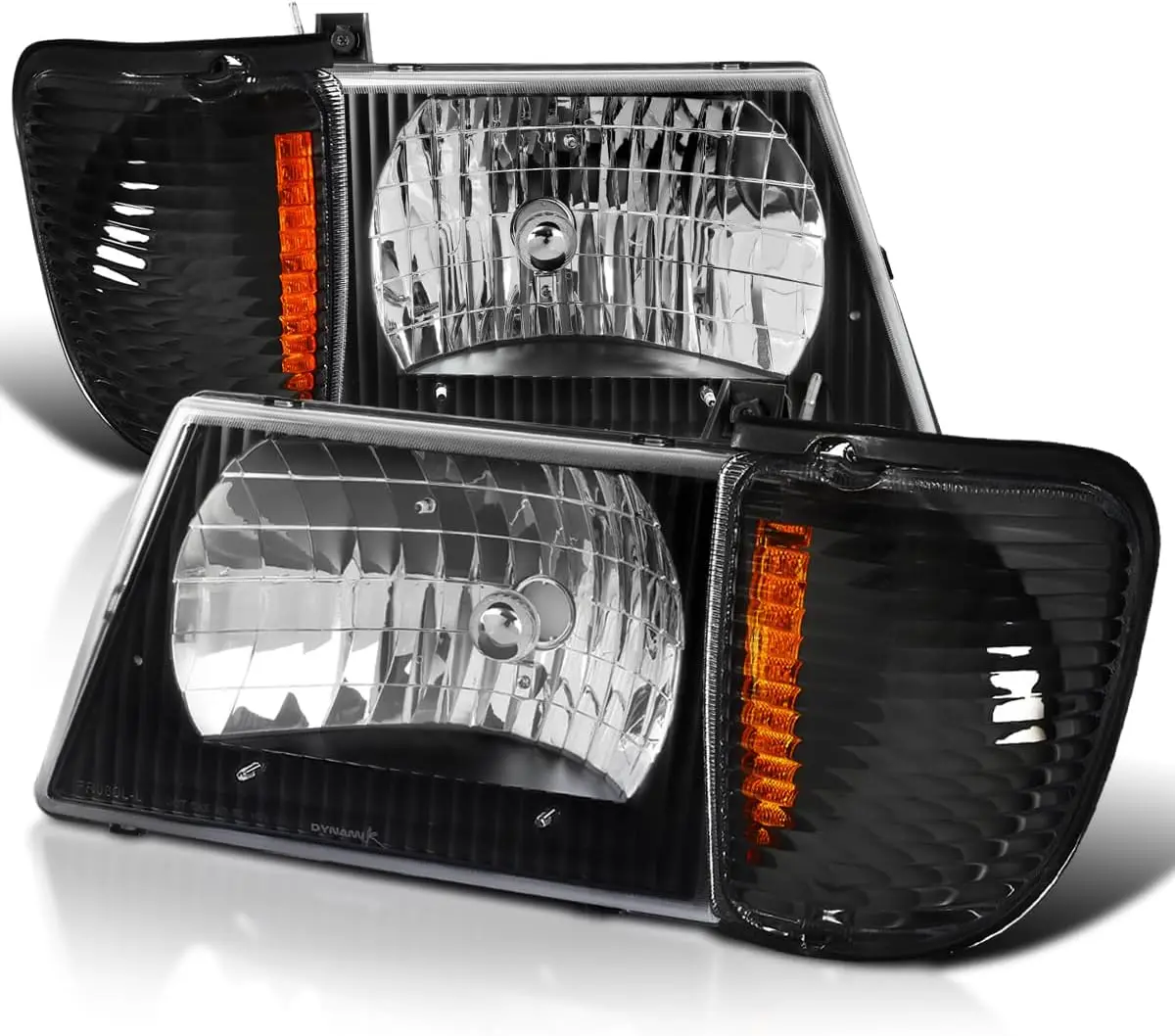 Black Housing Clear Lens Headlights + Corner Lights Compatible with 1992-2006 Ford E150 E250 E350 E450 E550 Econoline Van L+R Pa
Black Housing Clear Lens Headlights + Corner Lights Compatible with 1992-2006 Ford E150 E250 E350 E450 E550 Econoline Van L+R Pa