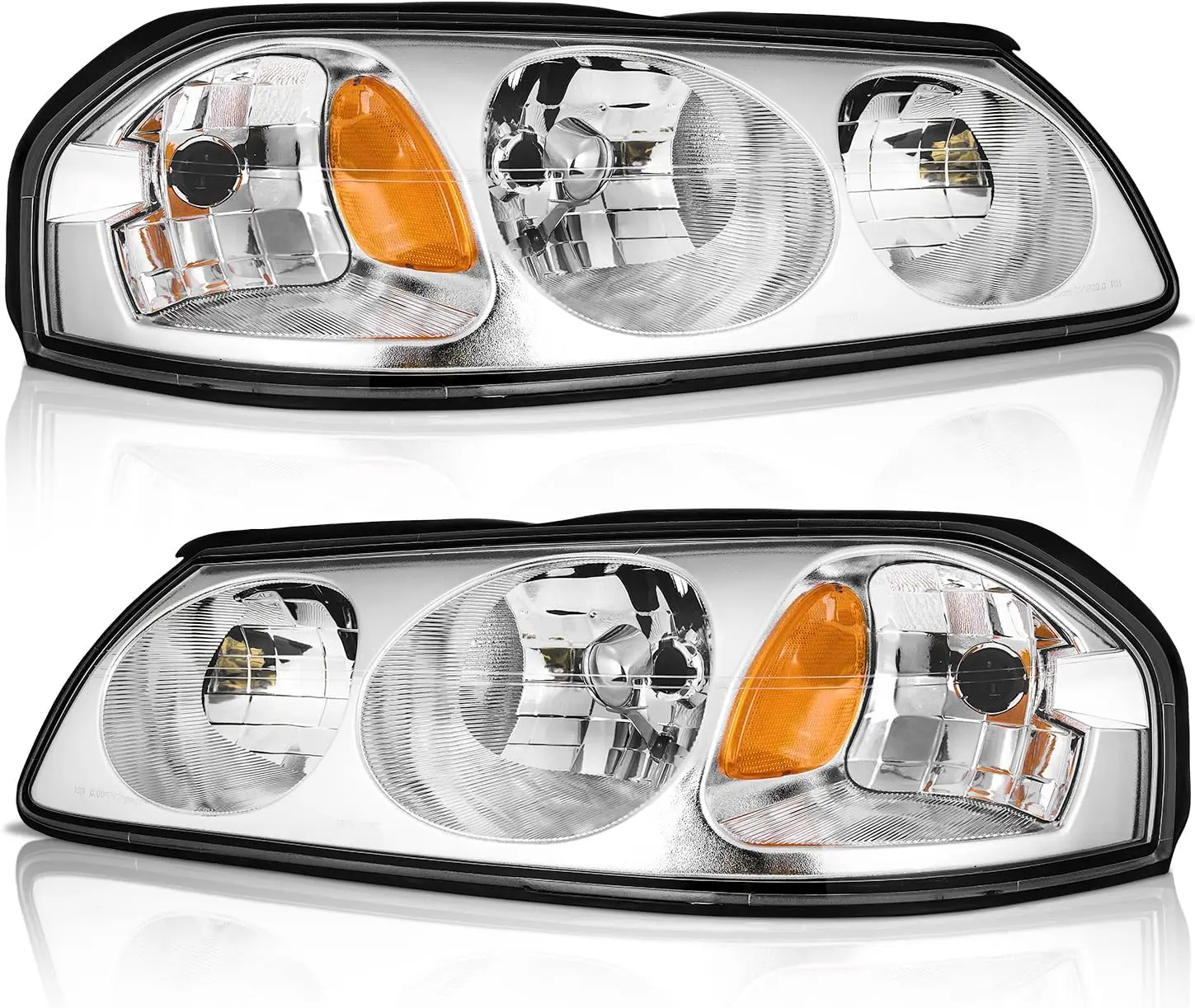 for 2000-2005 Chevy Impala Headlights Assembly,Headlamp Replacement with Chrome Housing Amber Reflector Left+Right Pair
for 2000-2005 Chevy Impala Headlights Assembly,Headlamp Replacement with Chrome Housing Amber Reflector Left+Right Pair