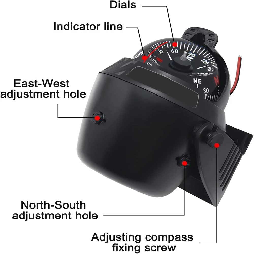 Boat Navigation Compass with LED Light Pivoting High Precision,Flush Mount for Marine Vehicle Dashboard Navigation Accessories
Boat Navigation Compass with LED Light Pivoting High Precision,Flush Mount for Marine Vehicle Dashboard Navigation Accessories
