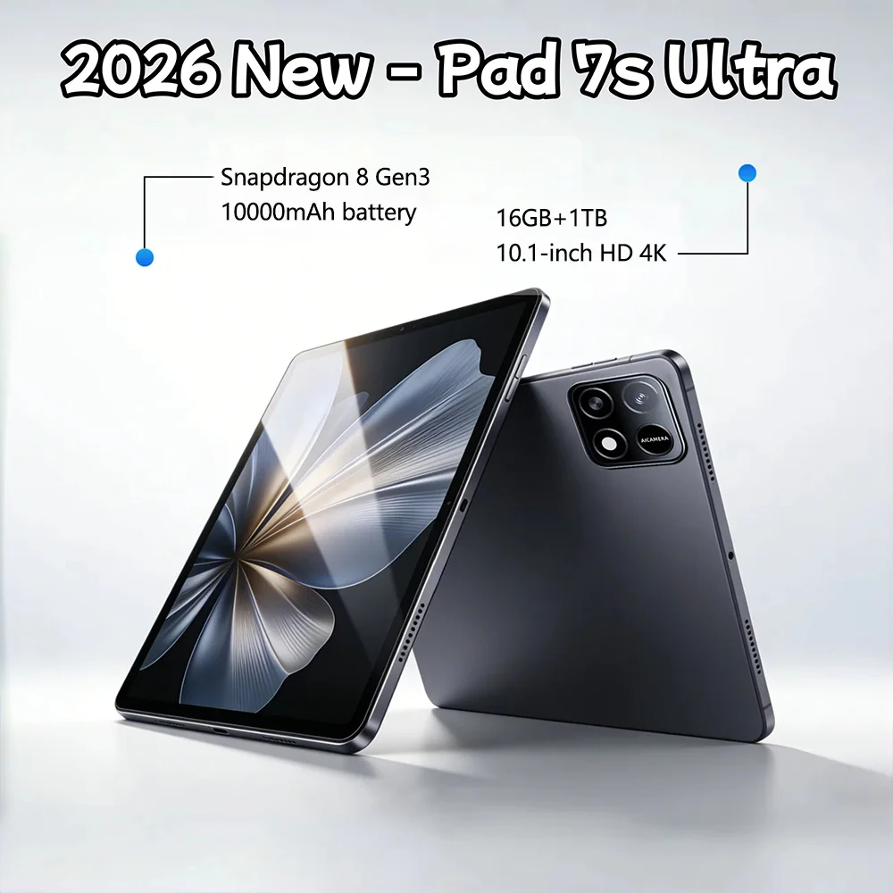 HOT Original 2026 New Pad 7S Ultra PC 10.1inch HD Screen Global Version Tablet Snapdragon 10000mAh 5G Dual Card WiFi
HOT Original 2026 New Pad 7S Ultra PC 10.1inch HD Screen Global Version Tablet Snapdragon 10000mAh 5G Dual Card WiFi