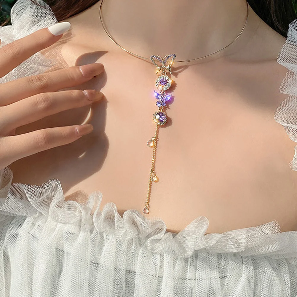 1pc Vintage Purple Butterfly Necklace Delicate Women Collarbone Chain Fashion Retro Choker Exquisite Accessory Adjustable Gift
1pc Vintage Purple Butterfly Necklace Delicate Women Collarbone Chain Fashion Retro Choker Exquisite Accessory Adjustable Gift