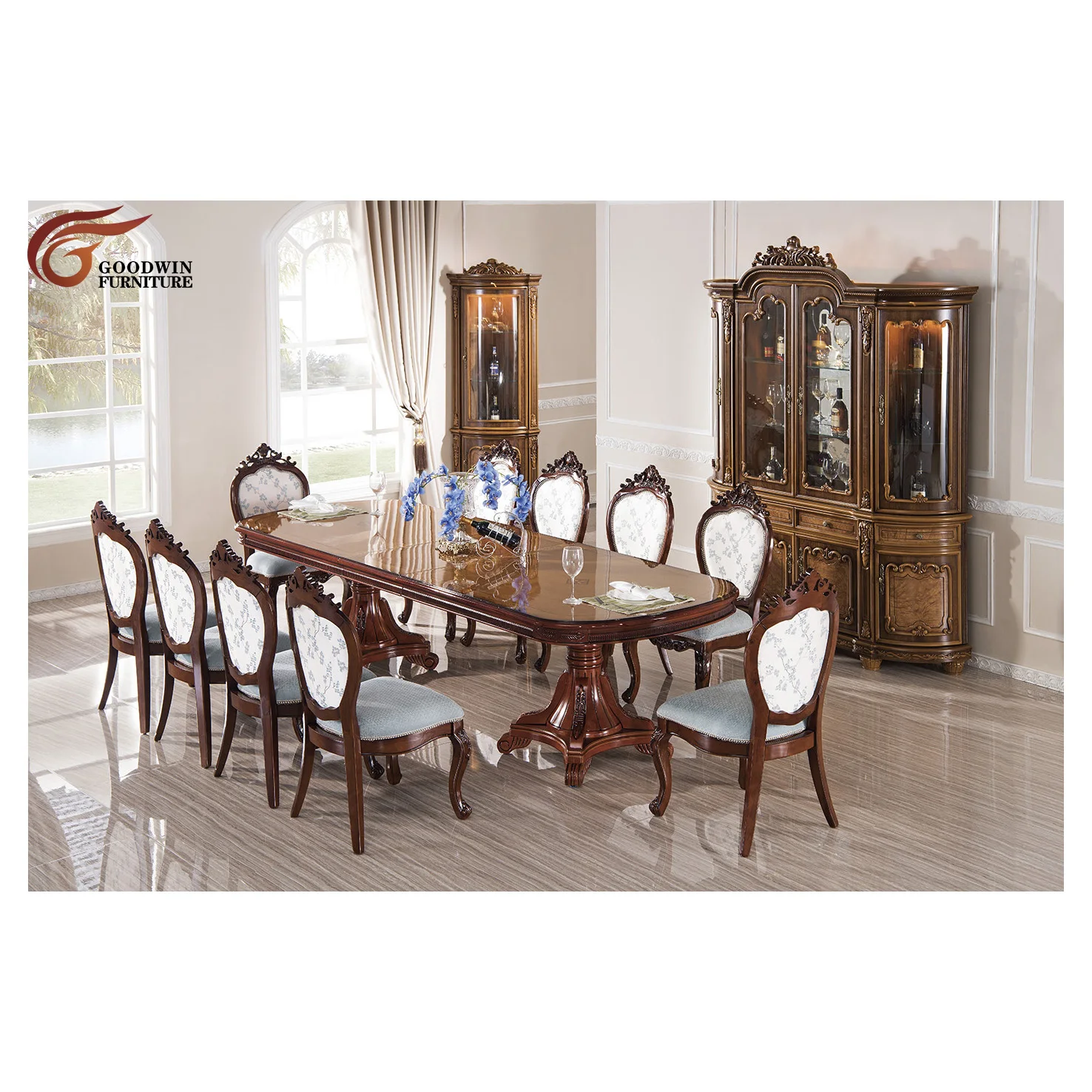 Goodwin Competitive Price Antique Style House Dining Room Furniture Dining Room Chair Dining Room Table Set GD73
Goodwin Competitive Price Antique Style House Dining Room Furniture Dining Room Chair Dining Room Table Set GD73