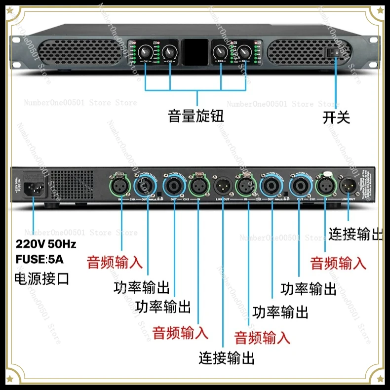 New Digital Power Amplifier High-power Stage Home Professional Karaoke High-end Home Audio Two-channel Pure Rear Stage
New Digital Power Amplifier High-power Stage Home Professional Karaoke High-end Home Audio Two-channel Pure Rear Stage