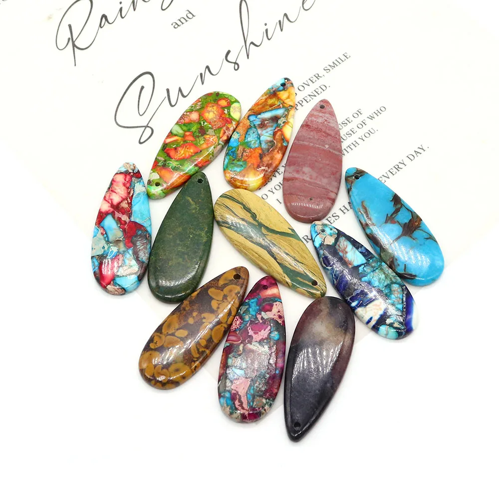 Exquisite Natural Stone Pendants 11 Colors Flat Water Drop Emperor Stone Charms for DIY Necklace Gift Jewelry Making Accessories
Exquisite Natural Stone Pendants 11 Colors Flat Water Drop Emperor Stone Charms for DIY Necklace Gift Jewelry Making Accessories