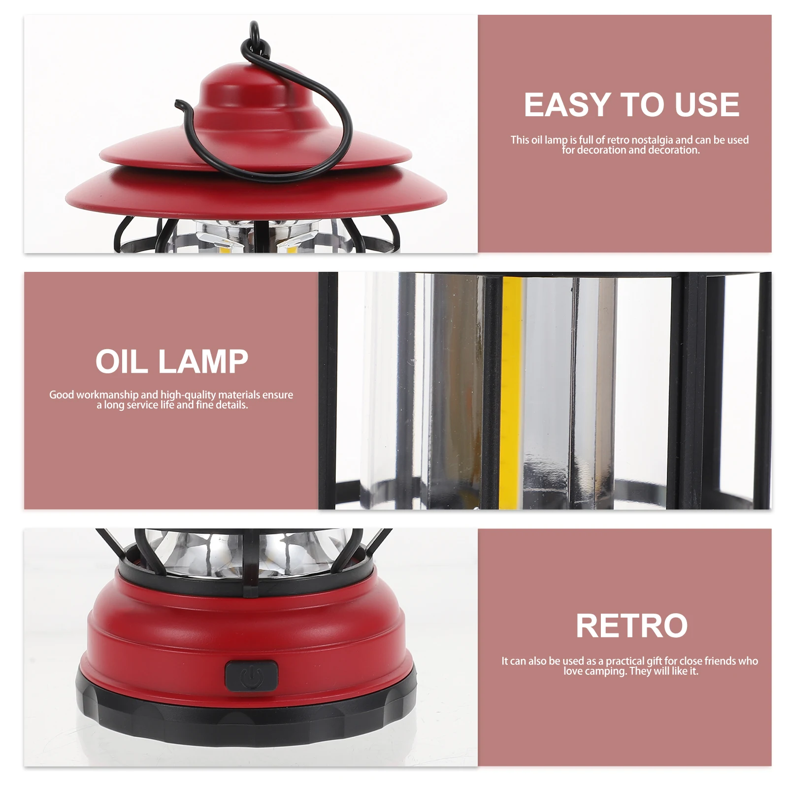 Retro Lantern LED Camping Light Practical Hiking Tent Outdoor Emergency Portable Multi function Hanging Lamp Brightness Long
Retro Lantern LED Camping Light Practical Hiking Tent Outdoor Emergency Portable Multi function Hanging Lamp Brightness Long