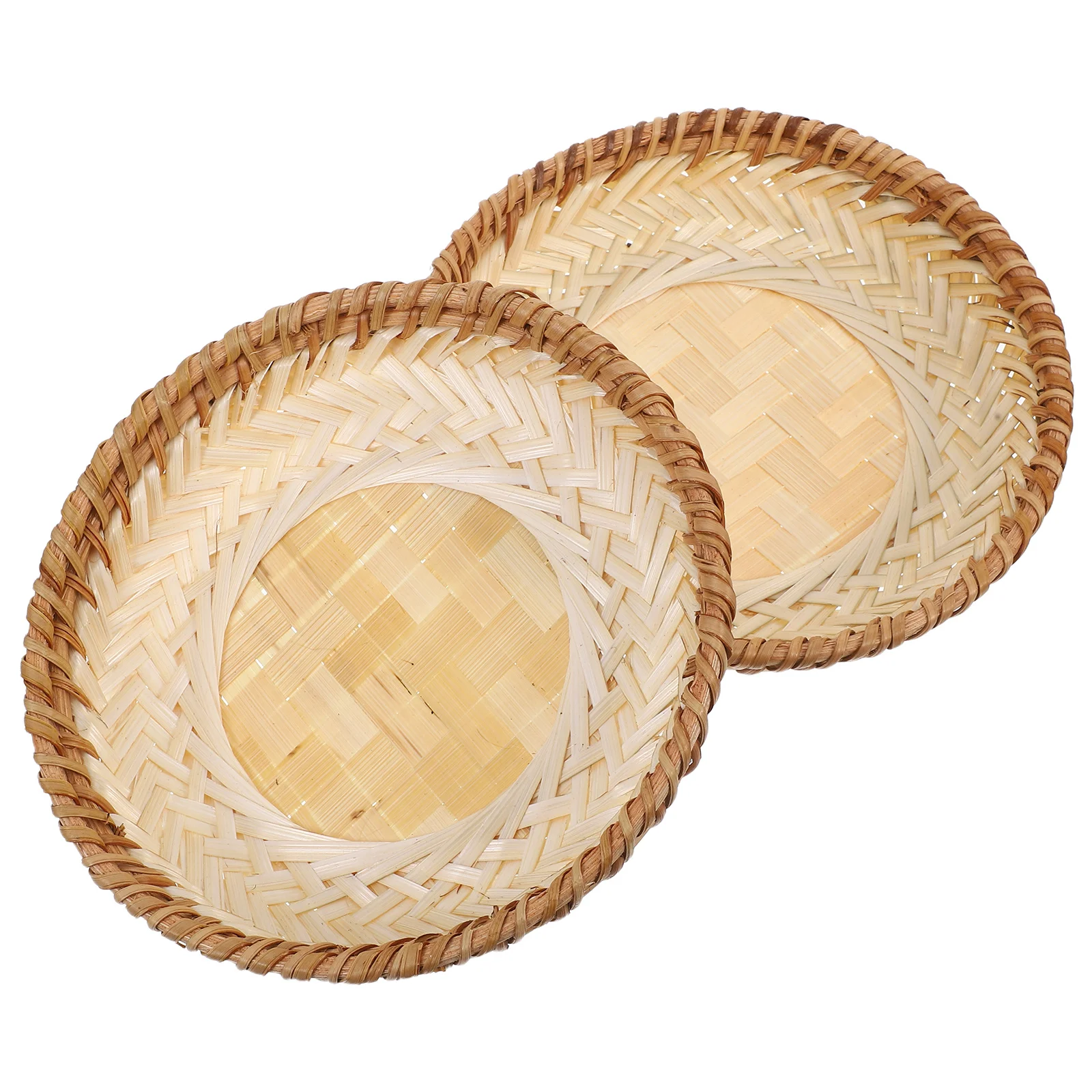 2pcs Round Rattan Tray Handwoven Bamboo Snack Serving Plate Woven Fruit Basket For Tea Coffee Table Decor Kitchen Storage
2pcs Round Rattan Tray Handwoven Bamboo Snack Serving Plate Woven Fruit Basket For Tea Coffee Table Decor Kitchen Storage