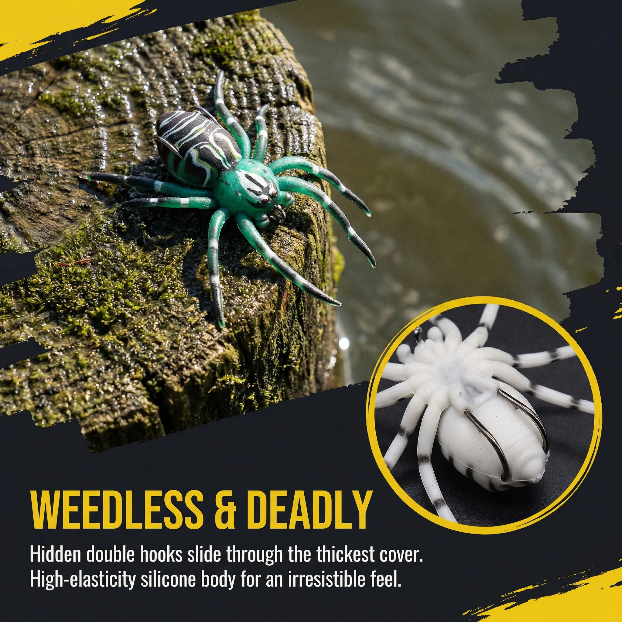 Goture 1pcs Soft Rubber Spider Fishing Lure 6g/7cm Lifelike Topwater Bass Bait with Sharp Hooks for Freshwater Saltwater Fishing
Goture 1pcs Soft Rubber Spider Fishing Lure 6g/7cm Lifelike Topwater Bass Bait with Sharp Hooks for Freshwater Saltwater Fishing