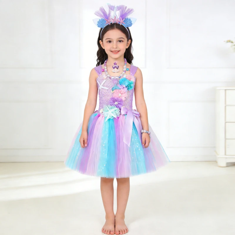 Princess Mermaid Dress for Girls Halloween Little Mermaid Costume Clothes for Kids Pastel Flowers Birthday Party Tutu Dresses
Princess Mermaid Dress for Girls Halloween Little Mermaid Costume Clothes for Kids Pastel Flowers Birthday Party Tutu Dresses