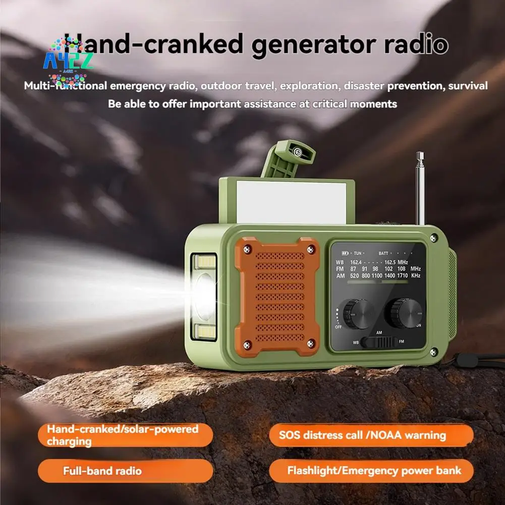 A42Z-Emergency Hand Crank Radio Full-Band AM FM NOAA NOAA Weather Radio SOS LED Flashlight Power Bank Solar Radio
A42Z-Emergency Hand Crank Radio Full-Band AM FM NOAA NOAA Weather Radio SOS LED Flashlight Power Bank Solar Radio