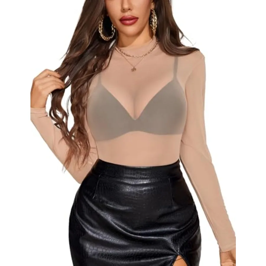 Avidlove Mesh Top for Women Long Sleeve See Through Shirt Mock Neck Sheer Blouse Clubwear Party XS-3XL
Avidlove Mesh Top for Women Long Sleeve See Through Shirt Mock Neck Sheer Blouse Clubwear Party XS-3XL