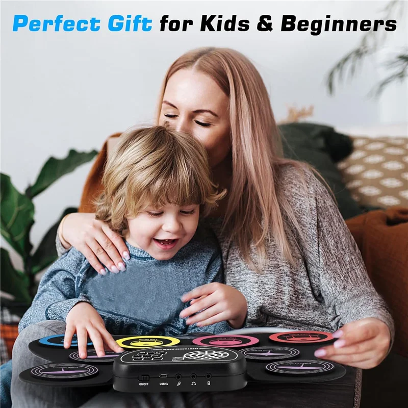 Dropship-Hand Roll Drum Set,9 Drum Pad With Headphone Jack,Electronic Drum Kit Built-In Speaker Drum Pedals Sticks,Gifts For Kid
Dropship-Hand Roll Drum Set,9 Drum Pad With Headphone Jack,Electronic Drum Kit Built-In Speaker Drum Pedals Sticks,Gifts For Kid