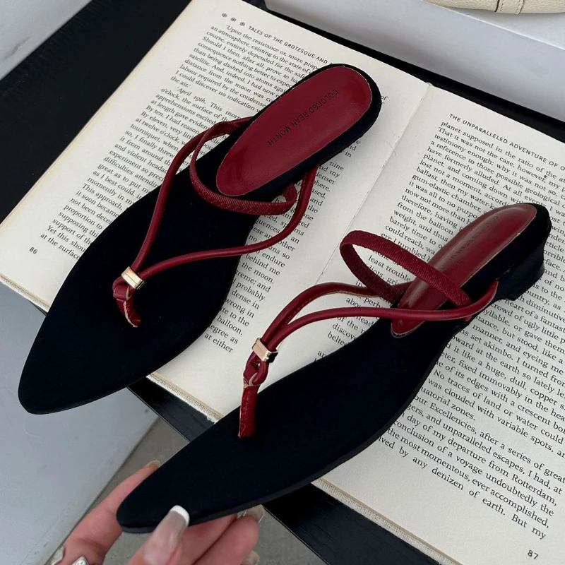 Summer 2025 Sexy Women's Flip Flops Pointed Toe Elegant Fashion Low Heel Sandal Ladies Non-slip Comfy Flats Beach Slippers Women
Summer 2025 Sexy Women's Flip Flops Pointed Toe Elegant Fashion Low Heel Sandal Ladies Non-slip Comfy Flats Beach Slippers Women