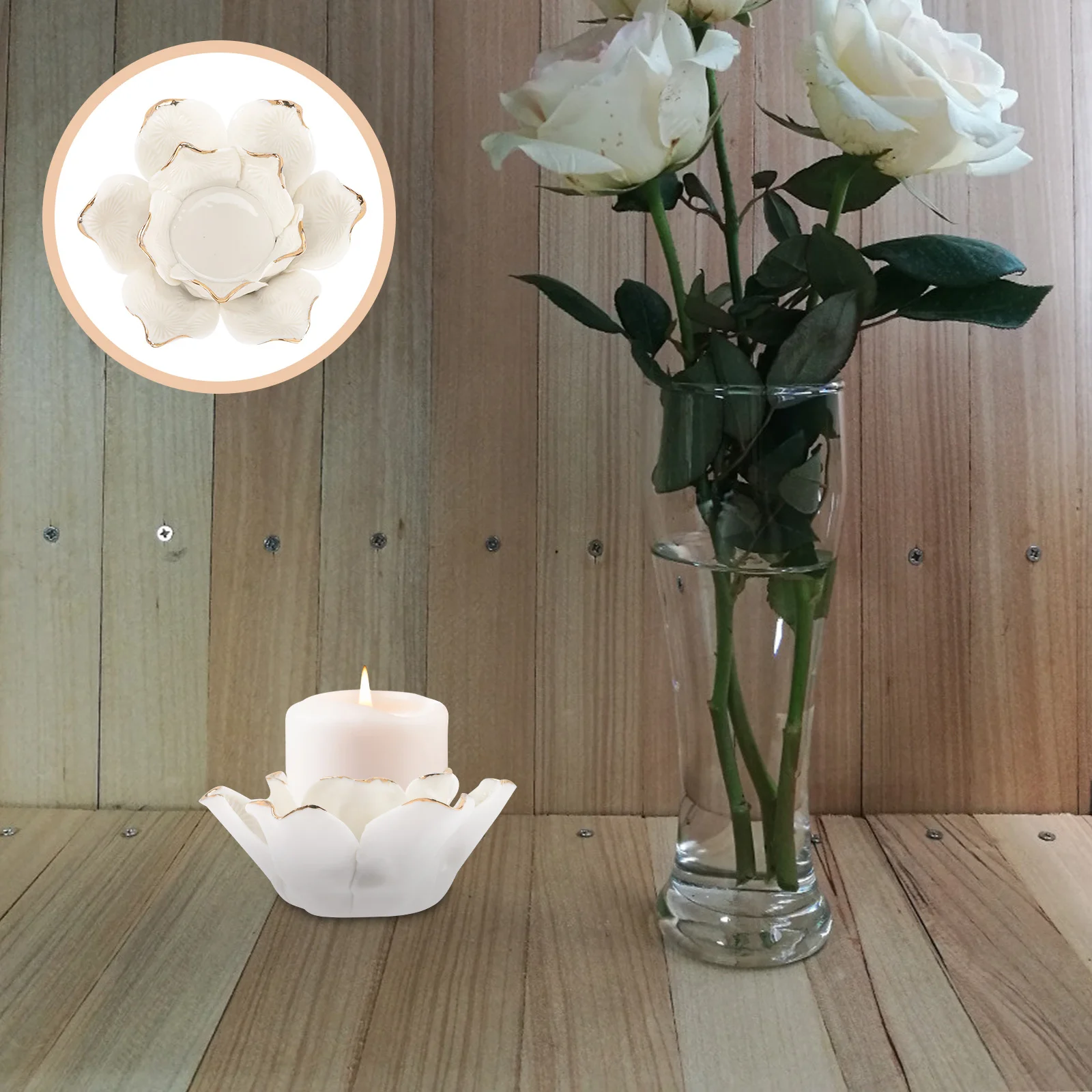 Decorative Flower Shaped Holder Ceramic Material Safe Use Celebrate Festivals Weddings Add Beauty Charm
Decorative Flower Shaped Holder Ceramic Material Safe Use Celebrate Festivals Weddings Add Beauty Charm