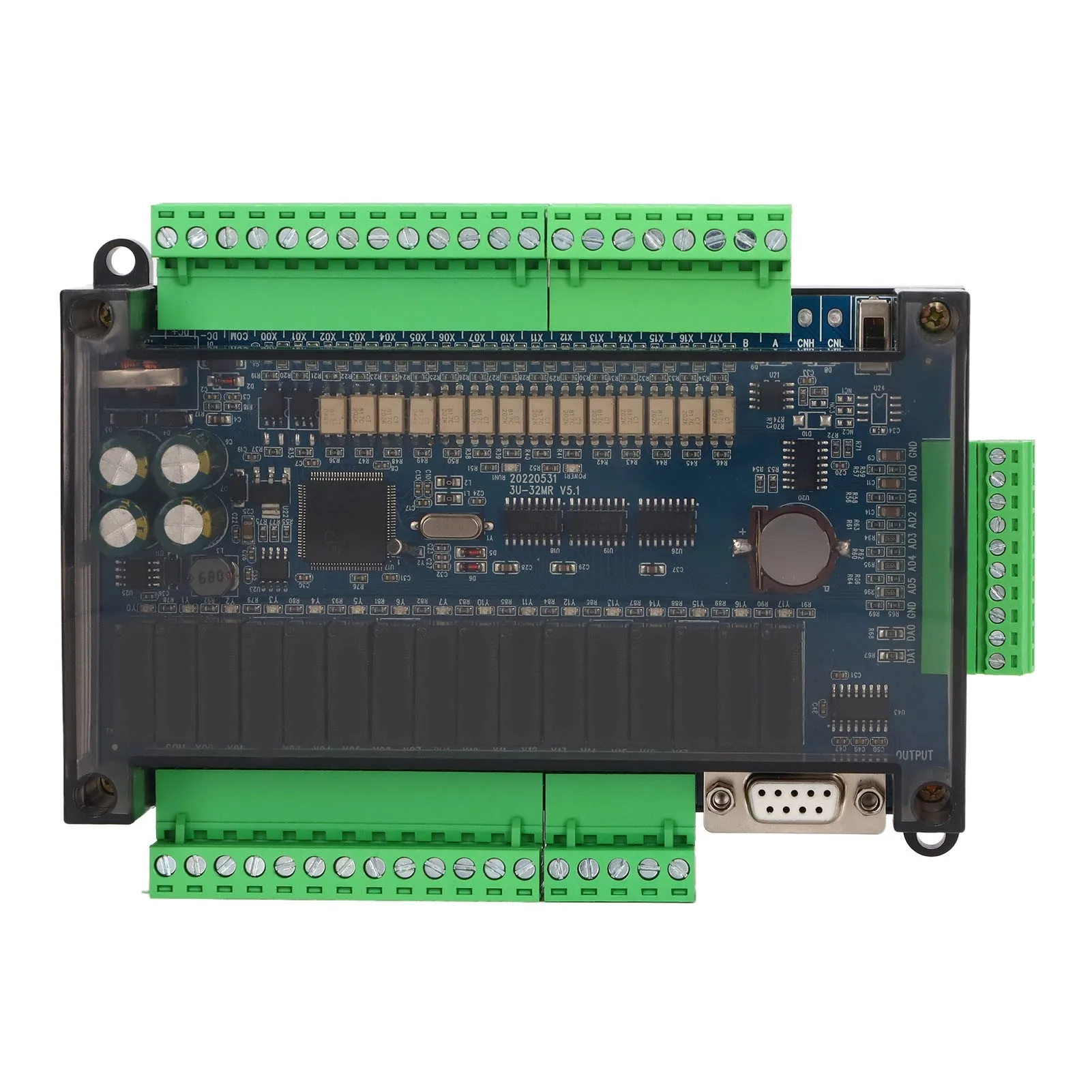 PLC Industrial Control Board Programmable Logic Module Controller Unit 24VDC 6AD to 2DA with RS485 High Speed Counting
PLC Industrial Control Board Programmable Logic Module Controller Unit 24VDC 6AD to 2DA with RS485 High Speed Counting