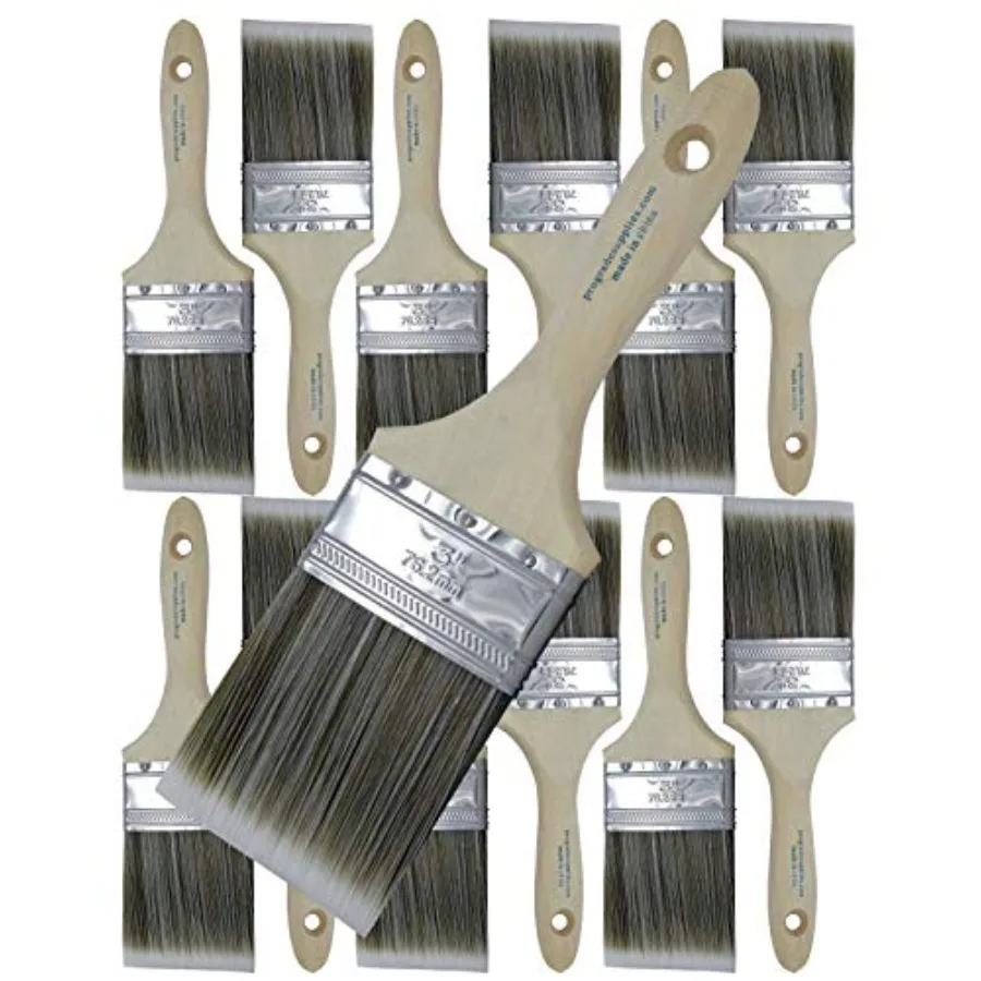Paint Brushes 3 Inch Flat Paint Brush Set for Walls Trim Cabinets Doors Professional Painter Contractor Interior Exterior 12 Pa
Paint Brushes 3 Inch Flat Paint Brush Set for Walls Trim Cabinets Doors Professional Painter Contractor Interior Exterior 12 Pa