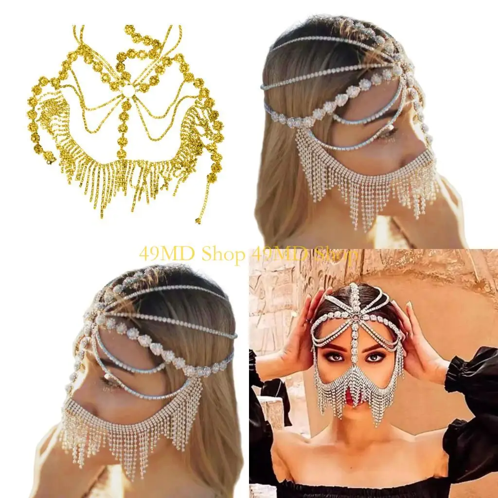 49MD Modern Face Jewelry Rhinestones Chain Headpiece For Women Party Costume Ornament
49MD Modern Face Jewelry Rhinestones Chain Headpiece For Women Party Costume Ornament