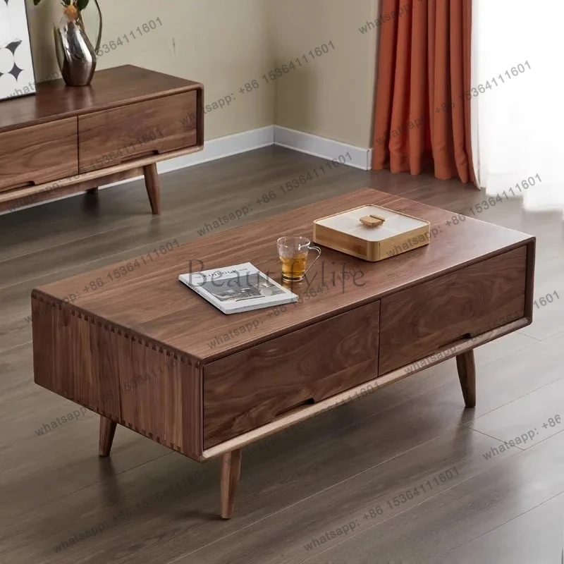 Solid wood coffee table TV cabinet combination simple modern living room home light luxury high-end walnut
Solid wood coffee table TV cabinet combination simple modern living room home light luxury high-end walnut