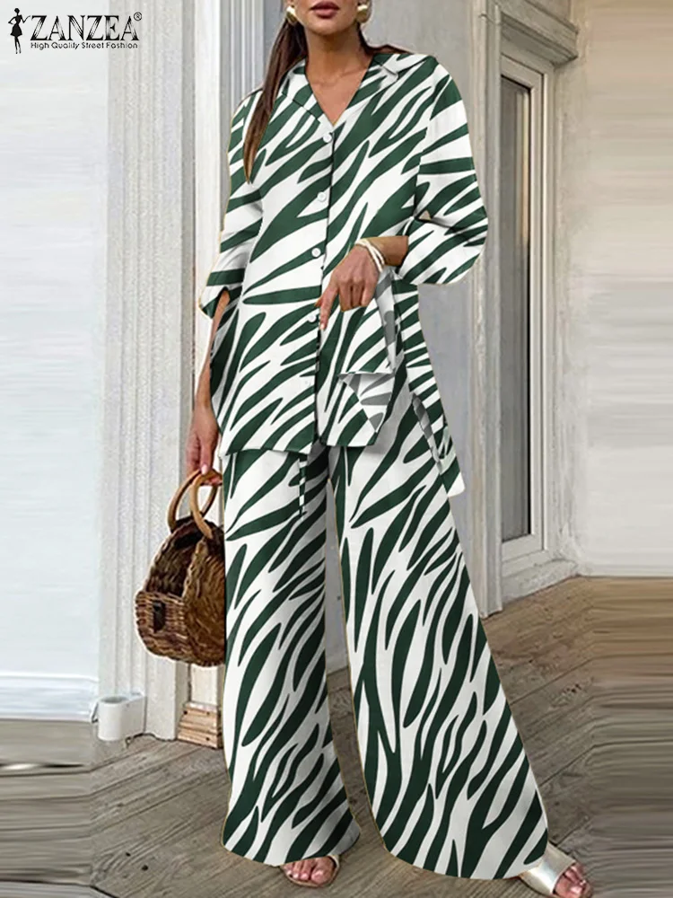2025 Autumn Outfits Long Sleeve Pants Sets Women Zebra Printed Blouse Wide Leg Pants ZANZEA Casual Loose Matching Sets 2PCS
2025 Autumn Outfits Long Sleeve Pants Sets Women Zebra Printed Blouse Wide Leg Pants ZANZEA Casual Loose Matching Sets 2PCS
